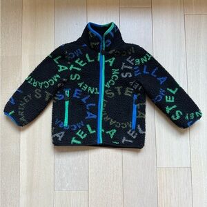 Stella McCartney Kids Black Jacket with Green Trim